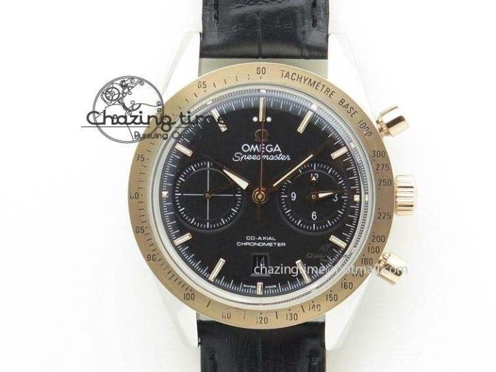 0724 Speedmaster ’57 Co-Axial RG OMF 1:1 Best Edition White Dial On RG Bracelet A9300 (Free Leather Strap) Durable 8065